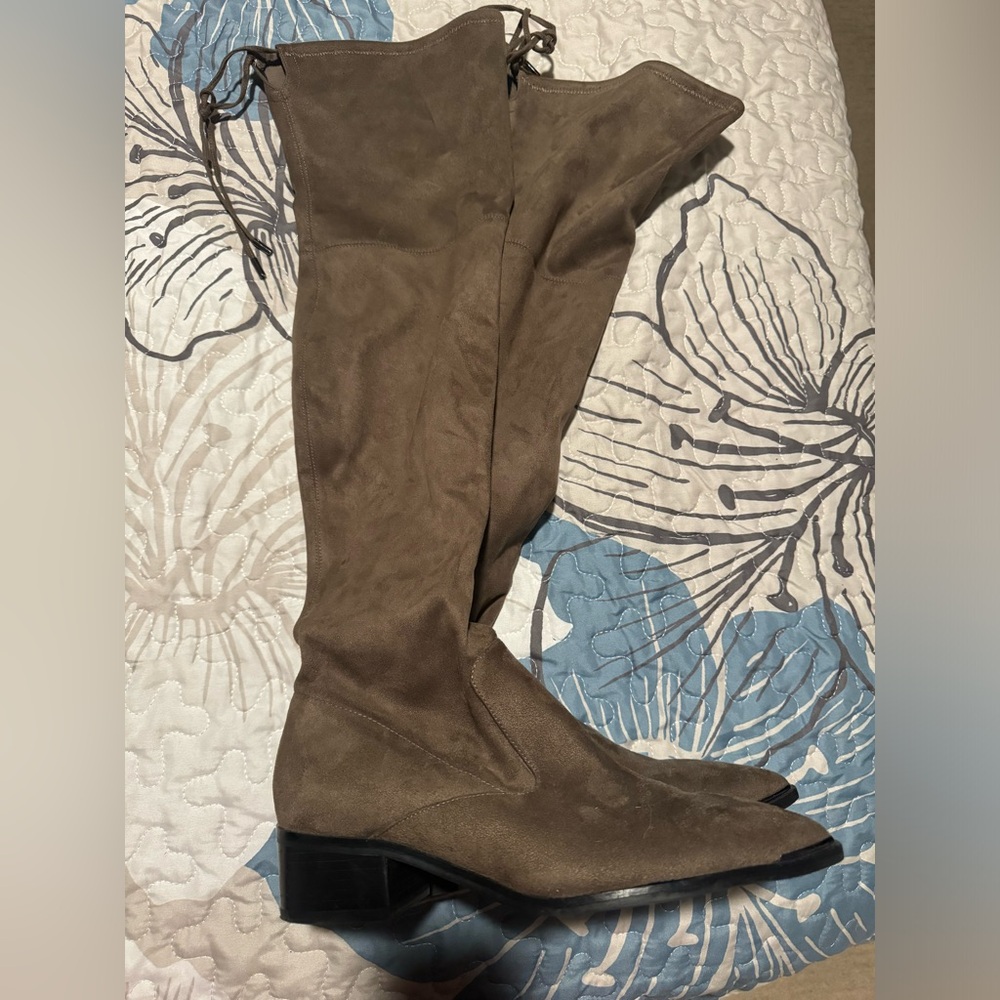 Marc Fisher Suede Over The Knee Classic Boot Sz 8.5 Olive Green  Color